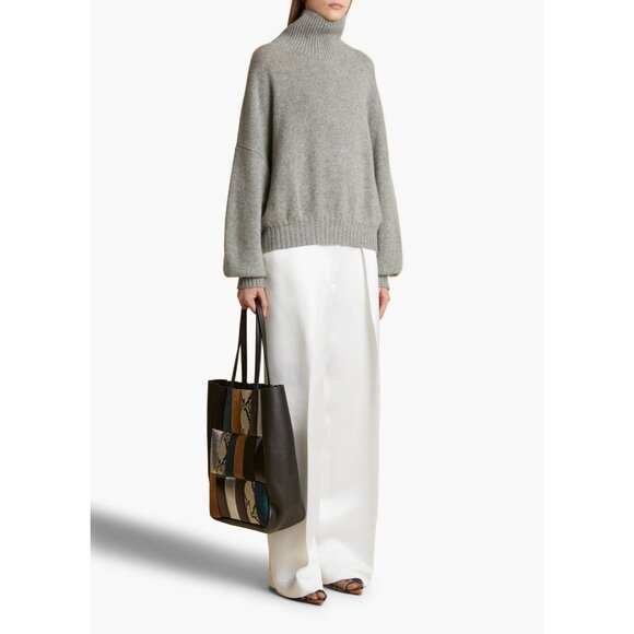 KHAITE Morris Cashmere Sweater in Granite Grey - Picture 2 of 6